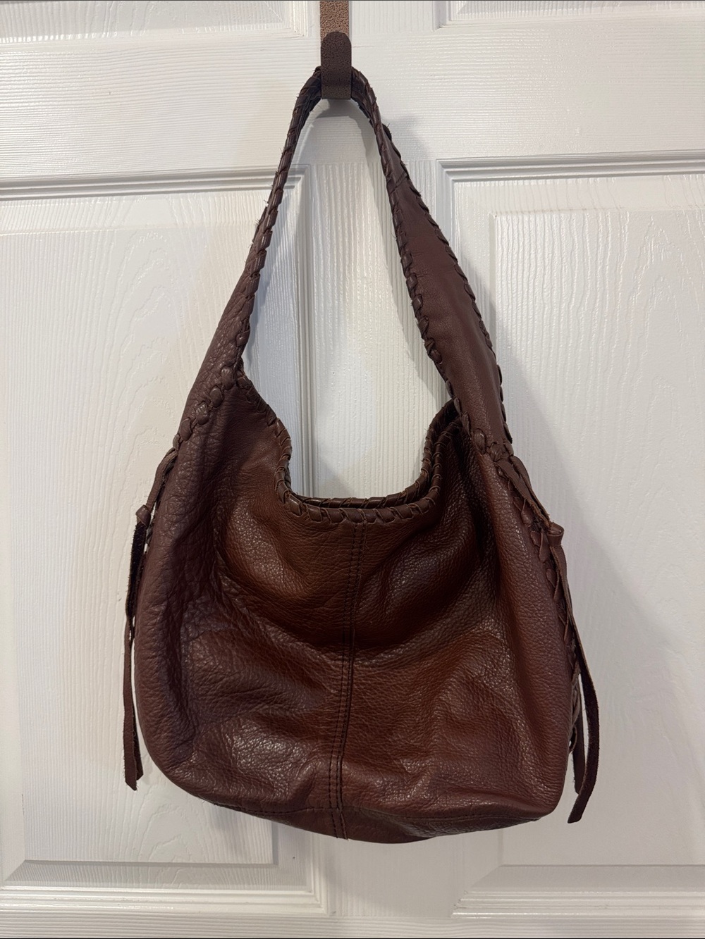 Lucky Brand Brown Braided Leather Shoulder Bag